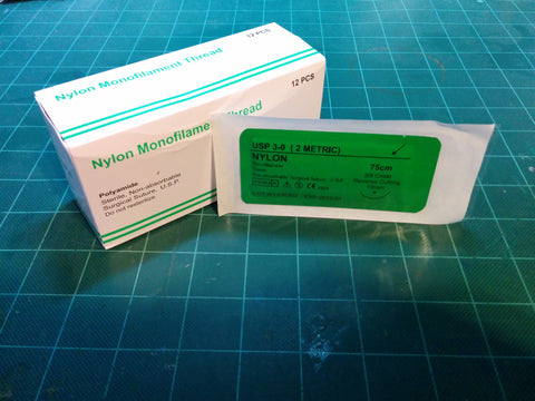 Nylon 3-0 Suture - 3/8 Reverse Cutting