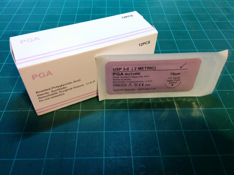 PGA 3-0 Suture - 1/2 Taper Point Needle