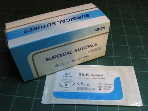 Silk 3-0 Suture - 3/8 Taper Point Needle
