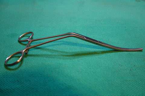 Wylie Hypogastric Clamp 24.5cm Curved, Debakey Jaws, 2.8mm Tip Width with Angled Shaft