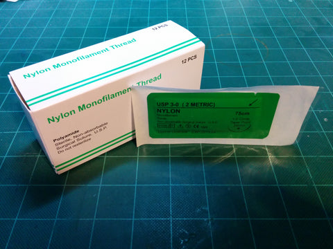 Nylon 3-0 Suture - 1/2 Taper Point Needle